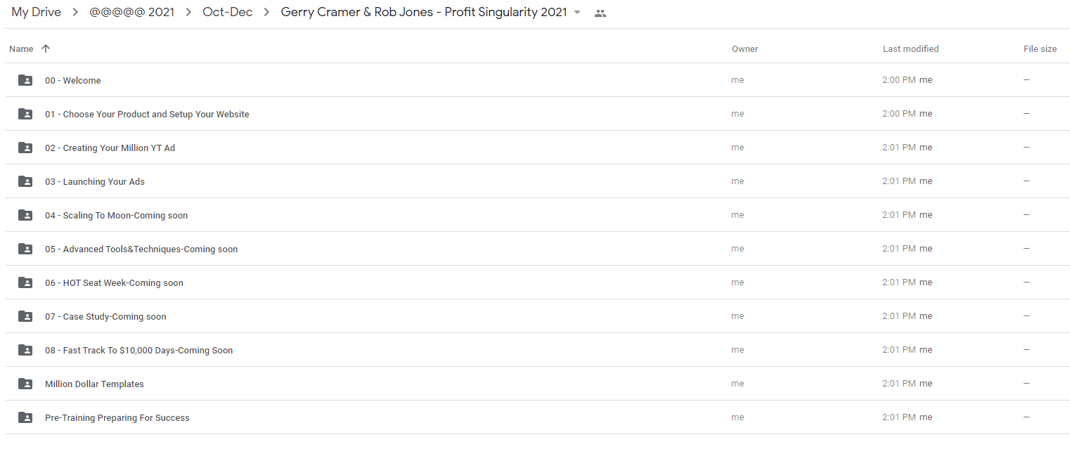 Gerry Cramer & Rob Jones - Profit Singularity 2021